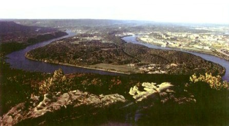 aerial view of Moccasin Bend