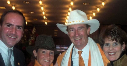 Zach and his wife, Kim, right, with "Thunder" Thornton of Chattanooga and his wife Eileen, at the Tennessee Delegation reception for President Bush's inauguration. 